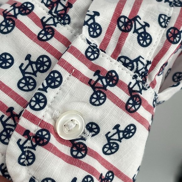 Anthropologie Grayson The Hero Victoria Bike Button Up Top Bicycles Womens 8/10 - Picture 5 of 9